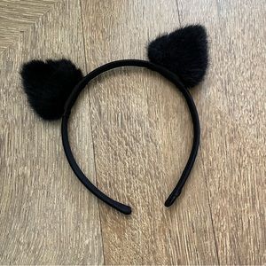 Old navy Halloween black cat fuzzy ears headband
